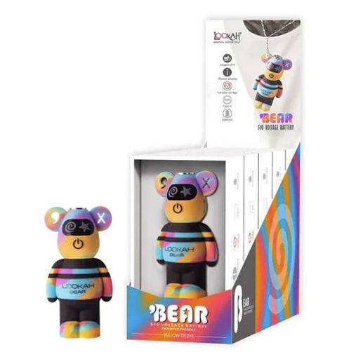 Lookah - Bear - 510 Voltage Battery - Yellow Tiedye 