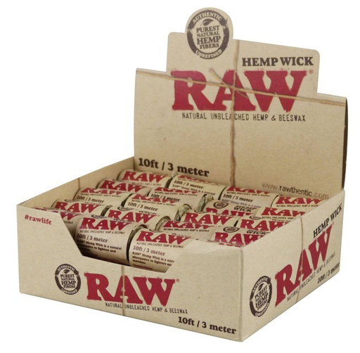 RAW - Hemp Wick - 10 ft/3 meters - 40 Rolls Per Box 