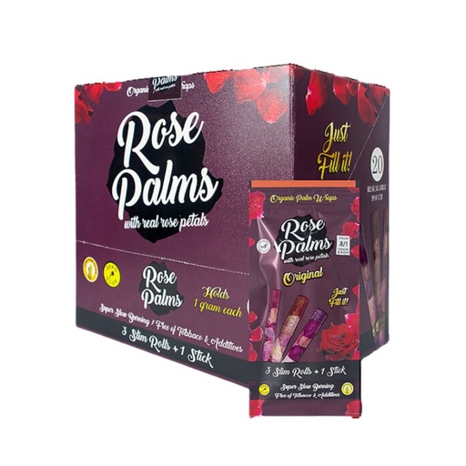 Rose Palms - 20 Pack/3 Slim Rolls - Orignal 