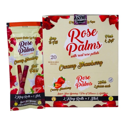 Rose Palms - 20 Pack/2 King Rolls - Cream Strawberry 