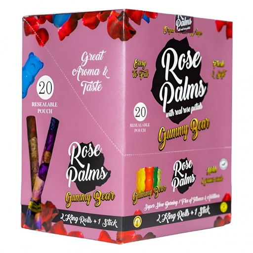 Rose Palms - 20 Pack/2 King Rolls - Gummy Bear 