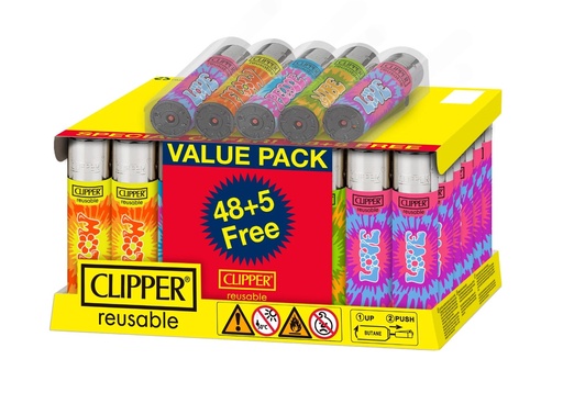 Clipper Lighters - New Tie Dye - 48+5 