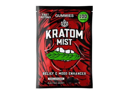 Kratom Mist - Electric Berry - 100MG/MIT - 2 Gummies x 10 Pouches 