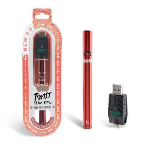 Ooze - Twist Slim Pen 2.0 - 320 mAh Flex Temp Battery - Ruby Red