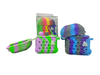 Silicone Honeycomb Duo Bud and Dab Kit - Assorted Colors 