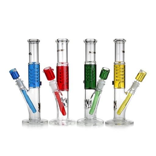 12" Phoenix Star - Colorful Straight Bong w/Freezable Glycerin Coil 