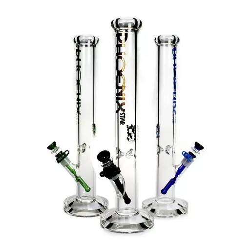 18" Phoenix Star - Straight Bong - 7mm Thick - Assorted Colors 