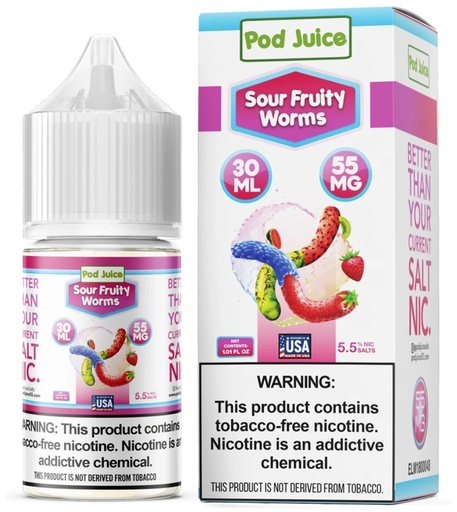 Pod Juice - Sour Fruity Worms - 55mg/30ml