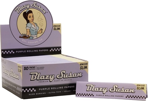 Blazy Susan - Purple Rolling Papers - King Size Slim - 50 Packs