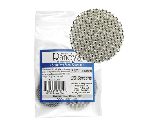 Randy's - Stainless Steel Screens - .812"(13/16inch) - 36 Packs/20 Screens per Pack 