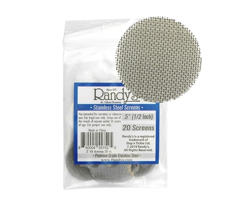 Randy's - Stainless Steel Screens - .5" (1/2 inch) - 36 Packs/20 Screens per Pack