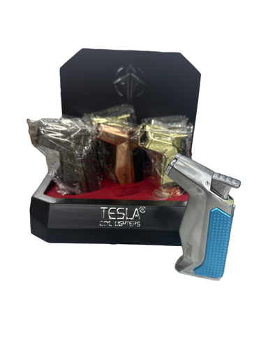 Tesla - Coil Lighter - Chrome/Stainless Steel Design - 45 Degree Display 