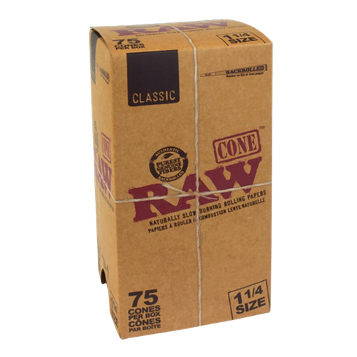 RAW - Classic - Backrolled Cones - 1¼ Size - 75 Per Box 