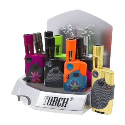 Scorch Torch - Adjustable Torch - Hold Button-Easy Dial/Asst Neon Leaf Design 