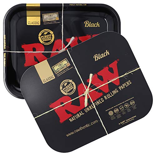 Raw - Black Magnetic Cover For Rolling Tray Small 