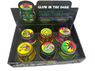Glow In the Dark Marijuana Jars - Assorted Colors