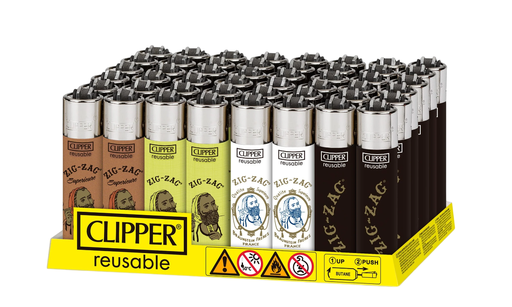 Clipper - Reusable Zig-Zag Lighters - Assorted Colors - 96ct