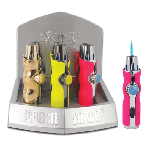 Scorch Torch - Wavy Metal Lock W/Cigar Punch - Assorted Colors - 9 CT 
