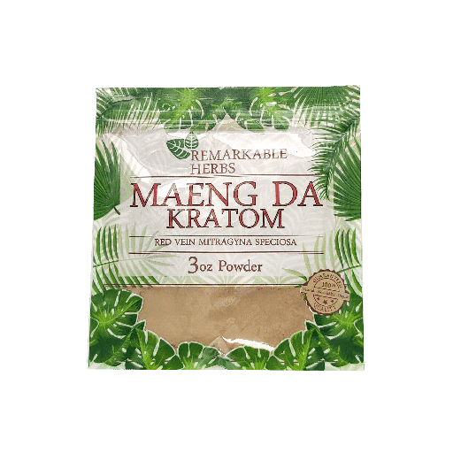 Remarkable Herbs - Red Vein Kratom Powder - Maeng Da - 3oz