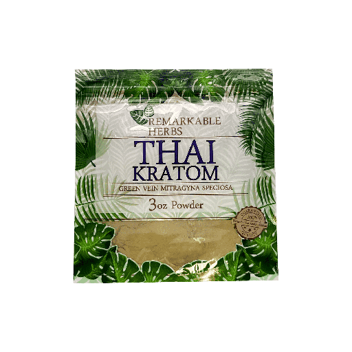 Remarkable Herbs - Green Vein Kratom Powder - Thai - 3oz