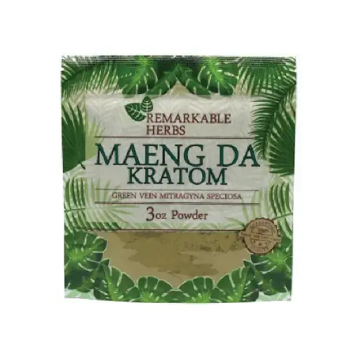 Remarkable Herbs - Green Vein Kratom Powder - Maeng Da - 3oz