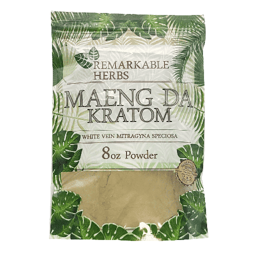 Remarkable Herbs - White Vein Kratom Powder - Maeng Da - 8oz