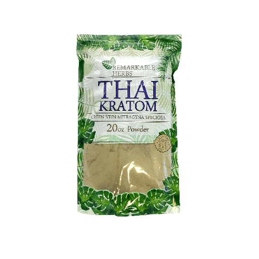 Remarkable Herbs - Green Vein Kratom Powder - Thai - 20oz