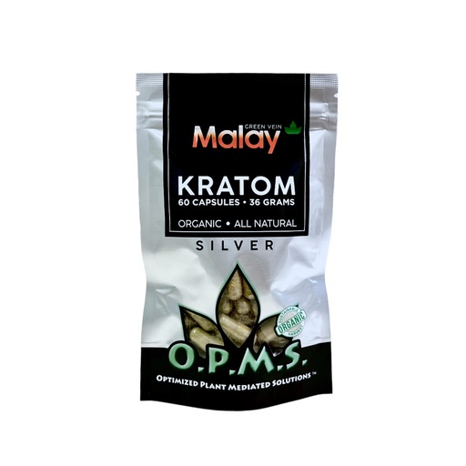 O.P.M.S. - Silver Green Malay Kratom Capsules - 60 CT