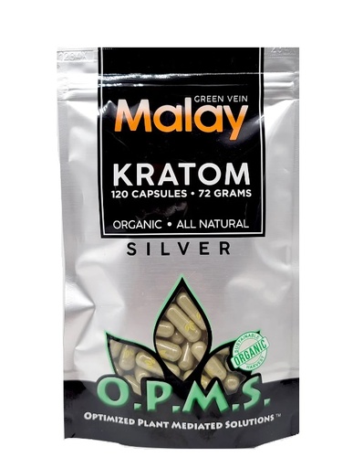 O.P.M.S. - Silver Green Malay Kratom Capsules - 120 CT