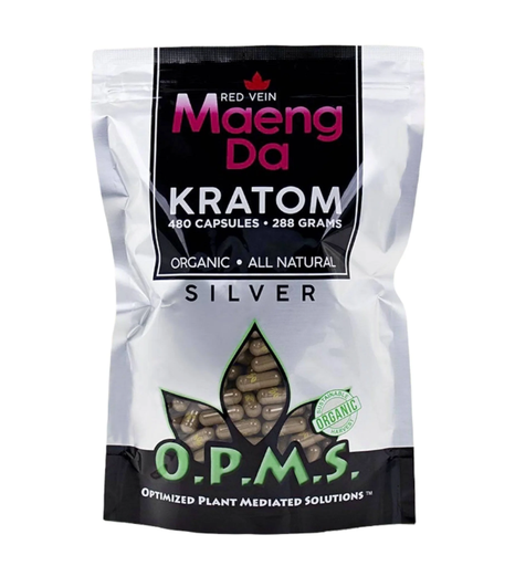 O.P.M.S. - Silver Red Maeng Da Kratom Capsules - 480 CT