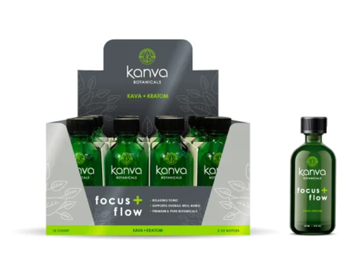 Kanva Botanicals - Focus + Flow - Kava + Kratom - 12 Ct