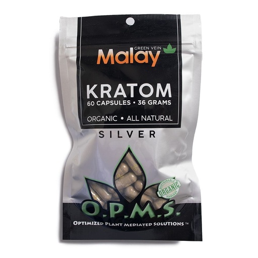 O.P.M.S. - Silver Green Malay Kratom Capsules - 480 CT