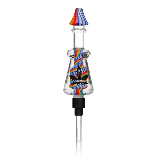 aLeaf - Glycerin Dab Straw w/ Dish Travel Kit - Rainbow Swirl