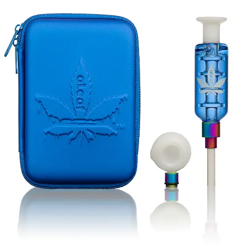 aLeaf- Glycerin Dab Straw w/ Dish Travel Kit - Blue