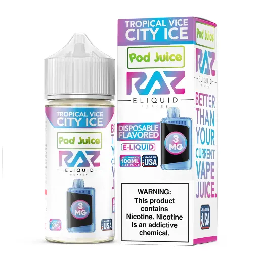 Pod Juice x RAZ Series - E-Liquid - Tropical Vice City Ice - 0mg/100ml