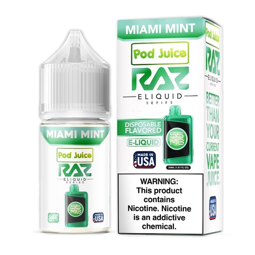 Pod Juice x RAZ Series - Salt - Miami Mint - 35mg/30ml