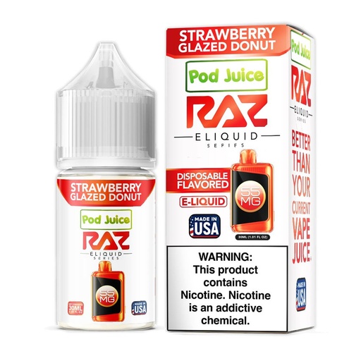 Pod Juice x RAZ Series - Salt - Strawberry Glazed Donut - 35mg/30ml