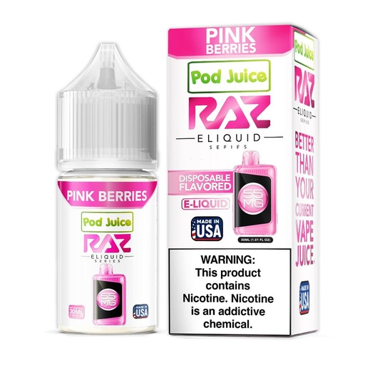 Pod Juice x RAZ Series - Salt - Pink Berries - 55mg/30ml