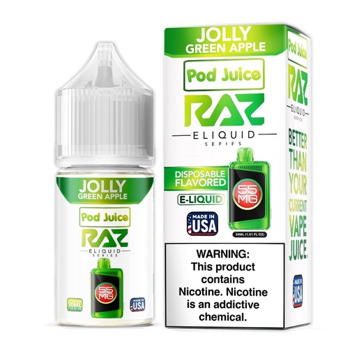 Pod Juice x RAZ Series - Salt - Jolly Green Apple - 55mg/30ml