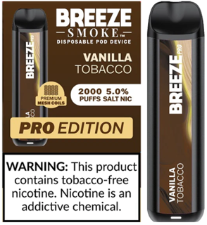 Breeze Pro Edition - Vanilla Tobacco - 2k Puffs